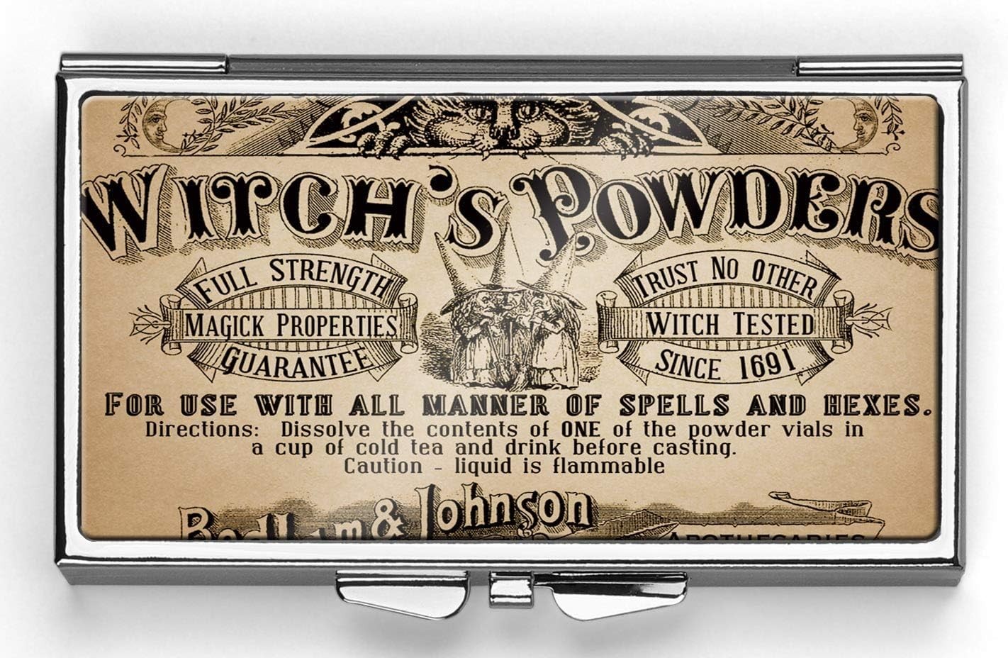 Vintage Witch's Powders Pill Box Compact Rectangle 7 Day Pill Box Pill Case Pill Vintage Witch's Powders Pill Box Compact Rectangle 7 Day Pill Box Pill Case Pill