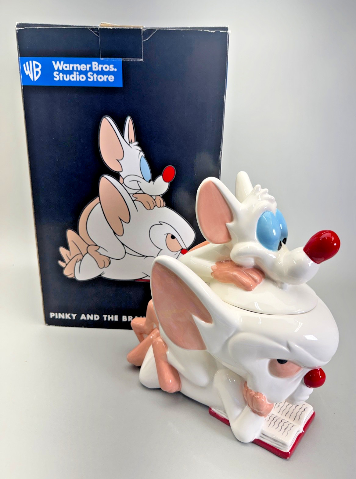 1997 Pinky and the Brain Cookie Jar Warner Bros Studio Animaniacs Cartoon NIB