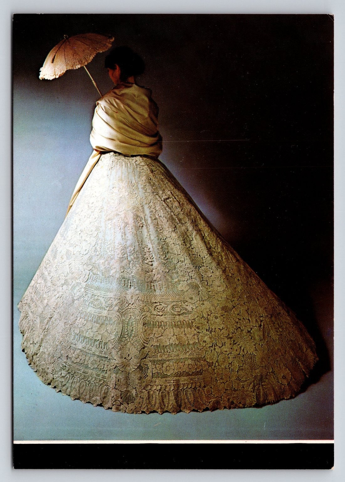 Empress Eugénie Crinoline Lace Gown Brussels Costume Museum Postcard c1960s Empress Eugénie Crinoline Lace Gown Brussels Costume Museum Postcard c1960s