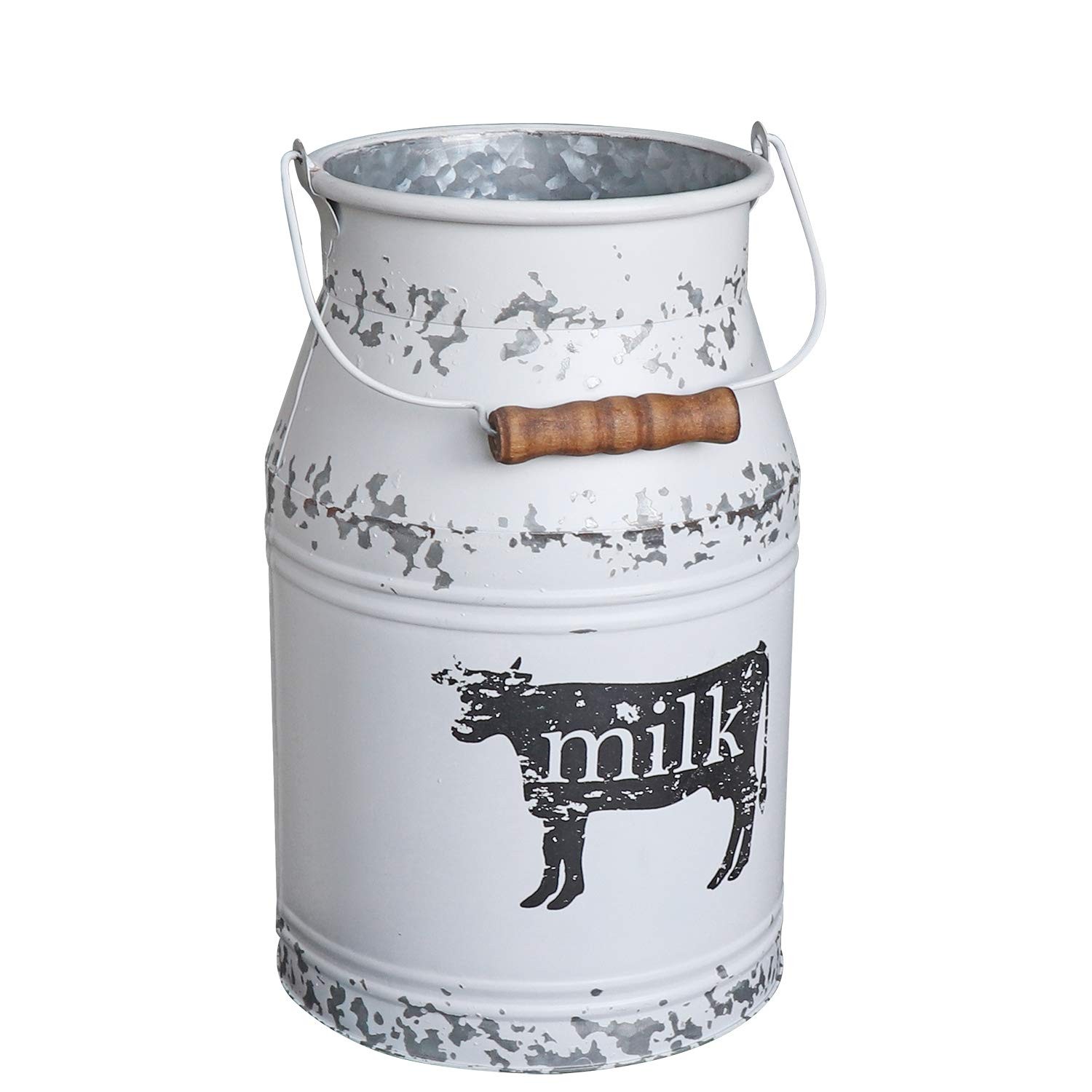 MISIXILE Cow Farmhouse Metal Milk Can Galvanized Vase 11 MISIXILE Cow Farmhouse Metal Milk Can Galvanized Vase 11
