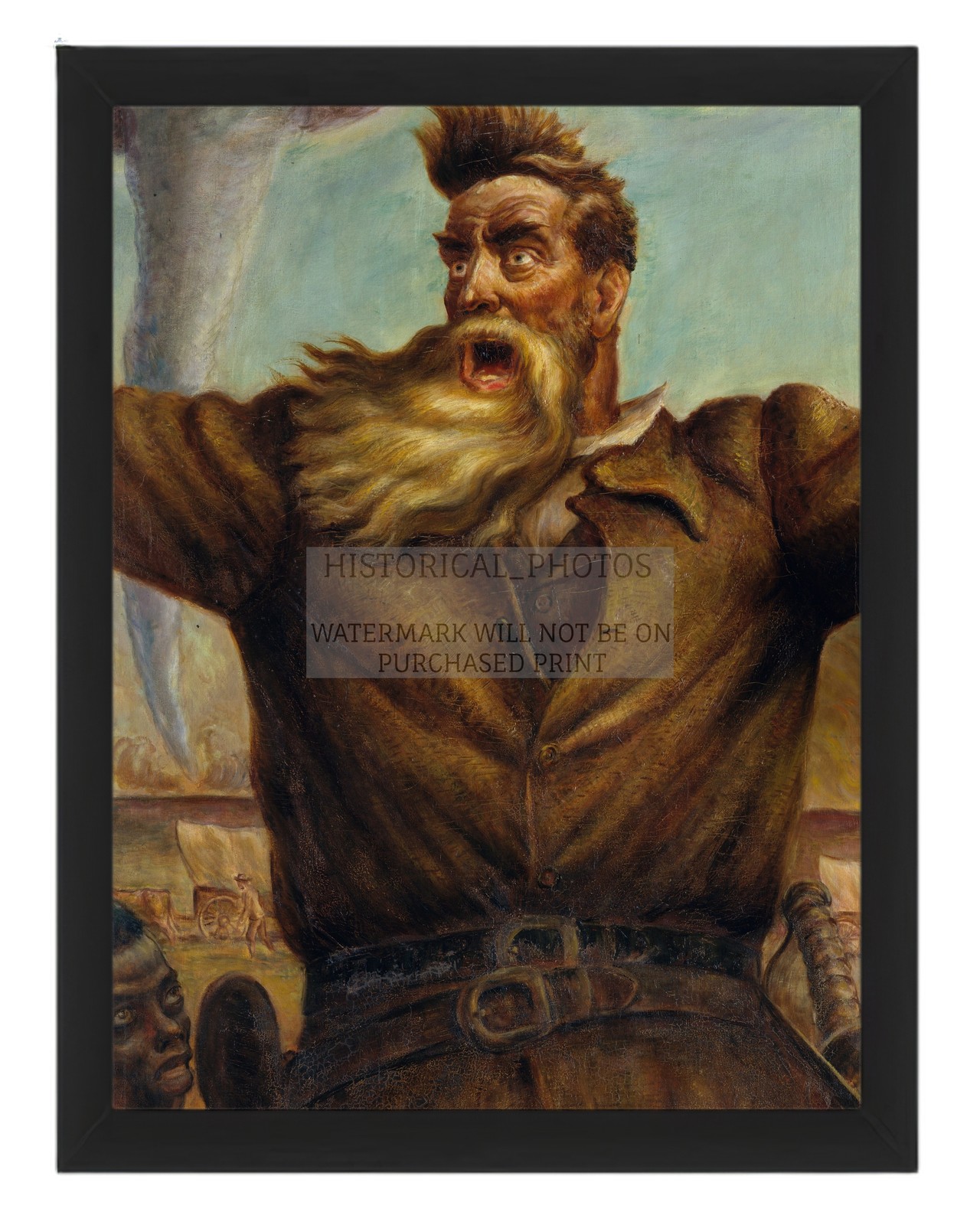 JOHN BROWN ABOLITIONIST KANSAS LANDSCAPE TORNADO 1850S 8X10 FRAMED PHOTO
