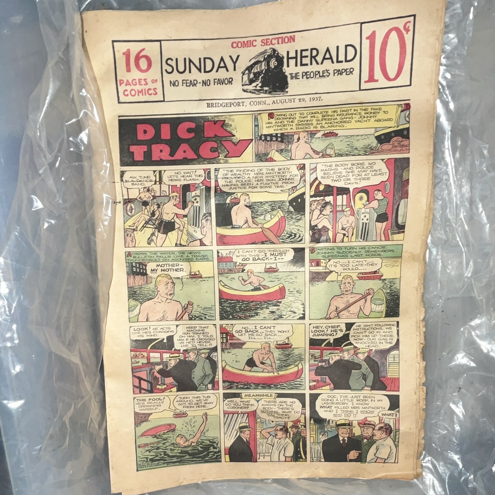 completely intact, 16-page Sunday Comic Section 1937 Holy grail titles Must C
