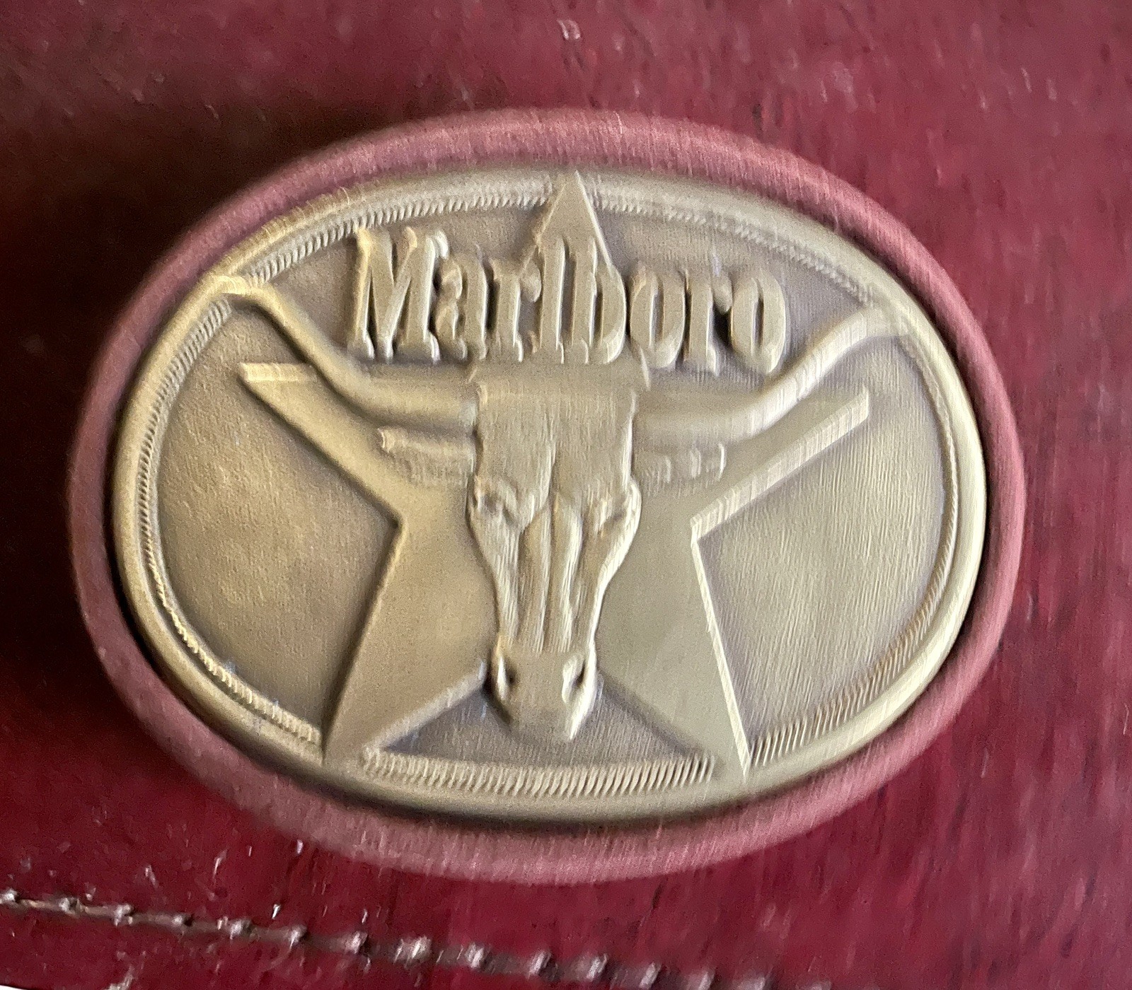 Marlboro Longhorn Star Belt Buckle Vintage 1987 Brass Country Western Western