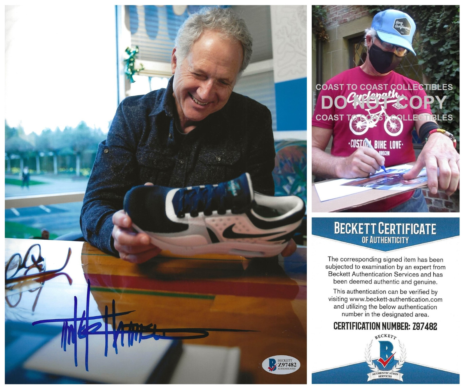 Tinker Hatfield Nike Air Jordan designer signed 8x10 photo Beckett COA proof