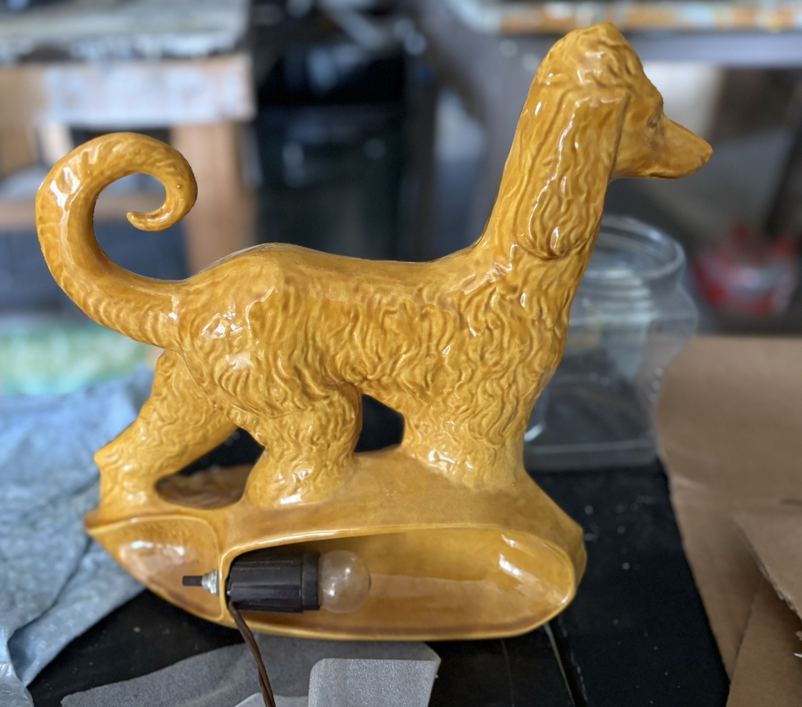 Vintage 1950s Afghan Hound TV Lamp Ceramic Mid Century Modern Dog Lamp Retro Dec Vintage 1950s Afghan Hound TV Lamp Ceramic Mid Century Modern Dog Lamp Retro Dec