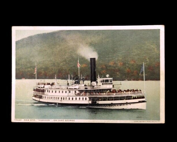 Steamer Horicon on Lake George NY Vintage Postcard