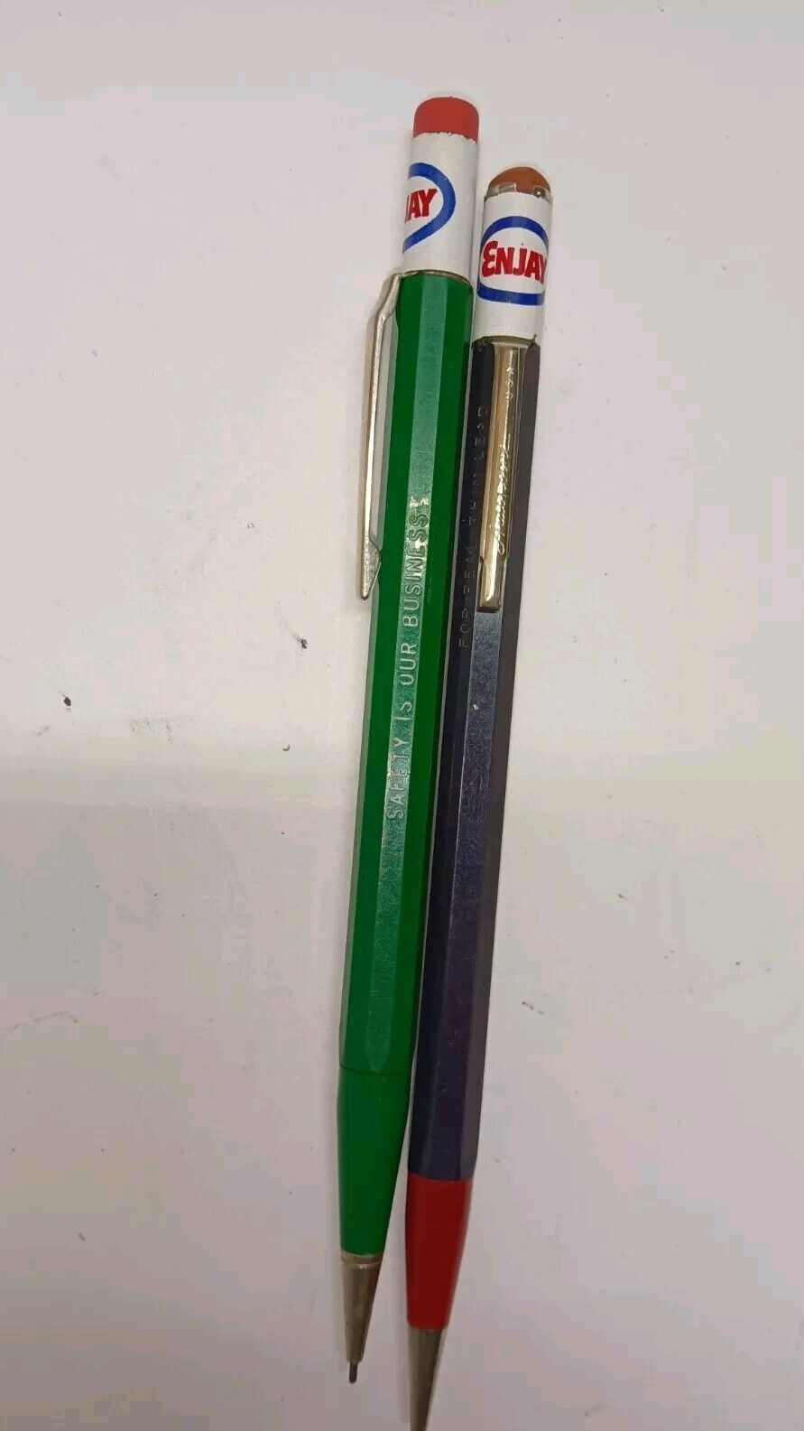 2 Super Rare Vintage ENJAY Chemicals Mechanical Pencil Mech Twist AutoPoint