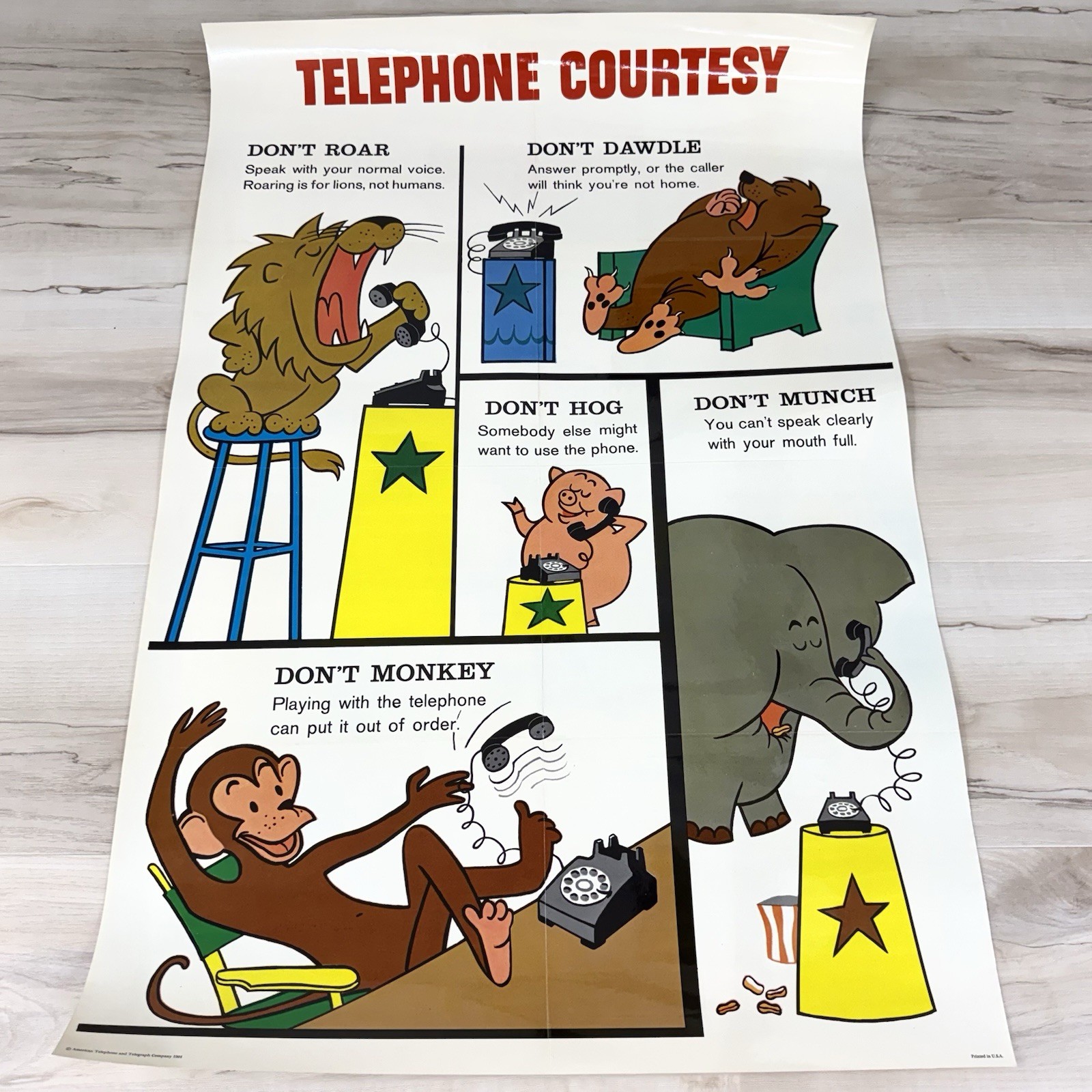 VTG 1964 AT&T Telephone Courtesy School Teacher POSTER 24\
