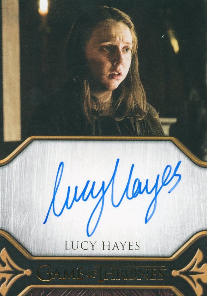 NEW LE Game of Thrones Autograph card of Lucy Hayes as Kitty Frey Quotable BBB