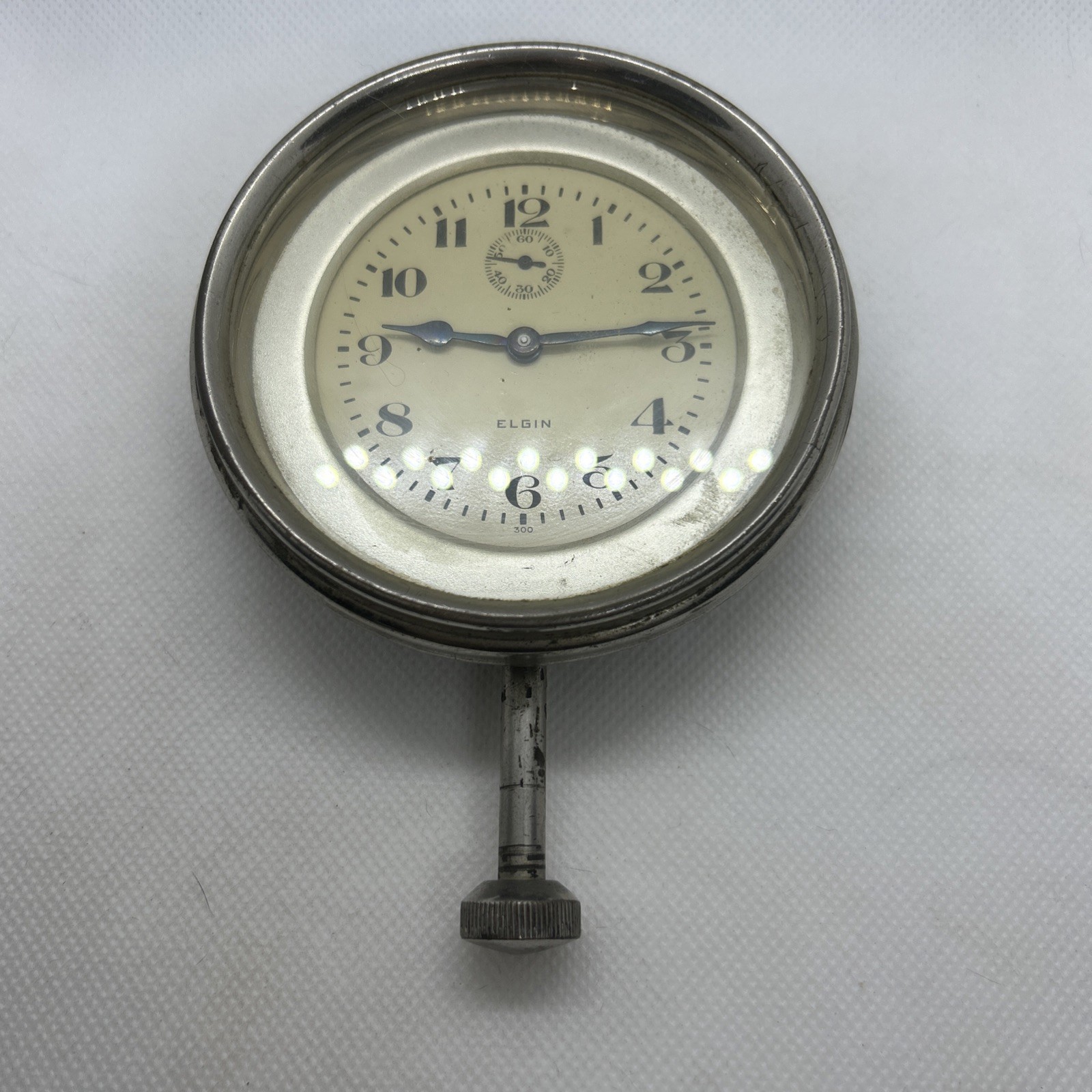 Antique 1924 Elgin 7J Early Automobile Dash Clock  Chevy Ford Packard Cadillac