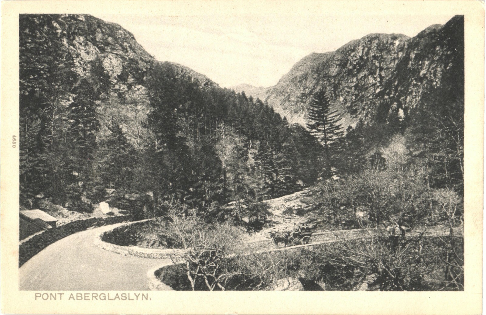 Pont Aberglaslyn Wales Mountain Pass Road Undivided Back Postcard c1905 Unused