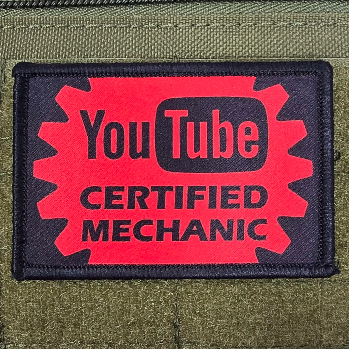 YouTube Certified Mechanic Patch Moral Tactical USA Hacker Hook & Loop 3x2