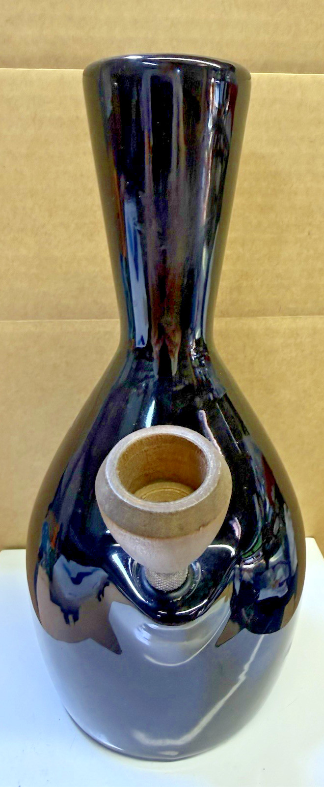 Org THE DEALER” Mediterranean “ Bong Black Ceramic Pipe Unused  1970\'s