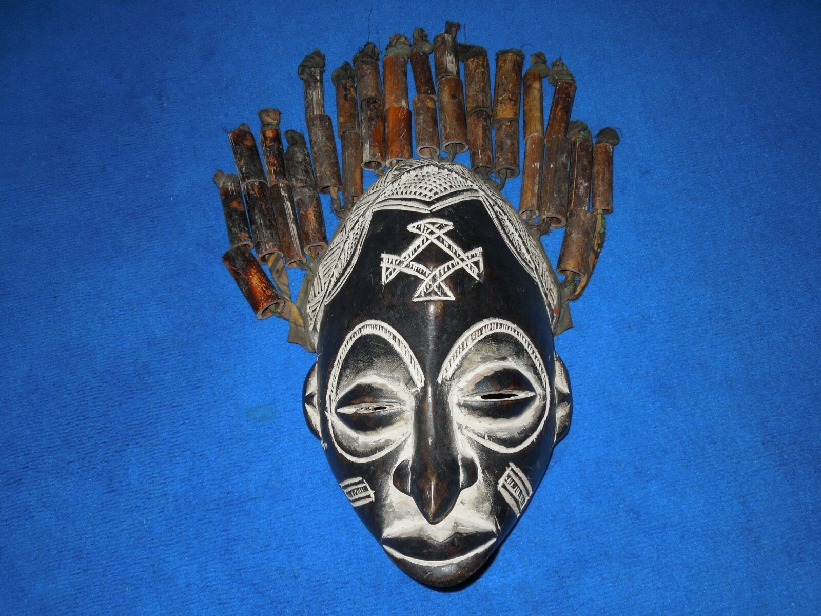antique african chokwe mask angola earley 20 th century .