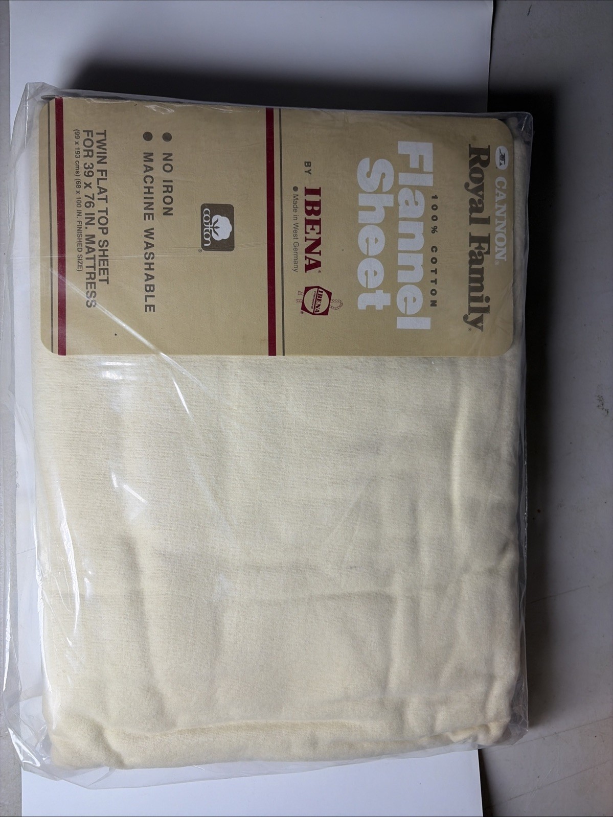 Vintage Cannon Royal Family by Ibena Twin Size Flannel Flat Top Sheet