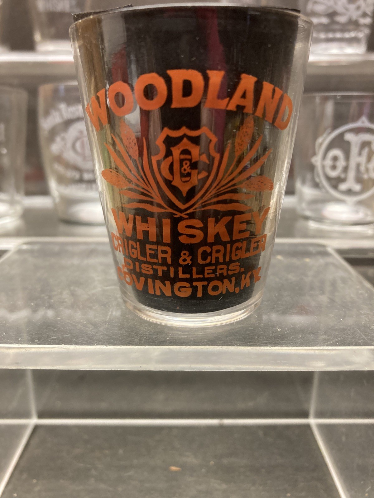 Woodland Whiskey Red Enamel Shot Glass