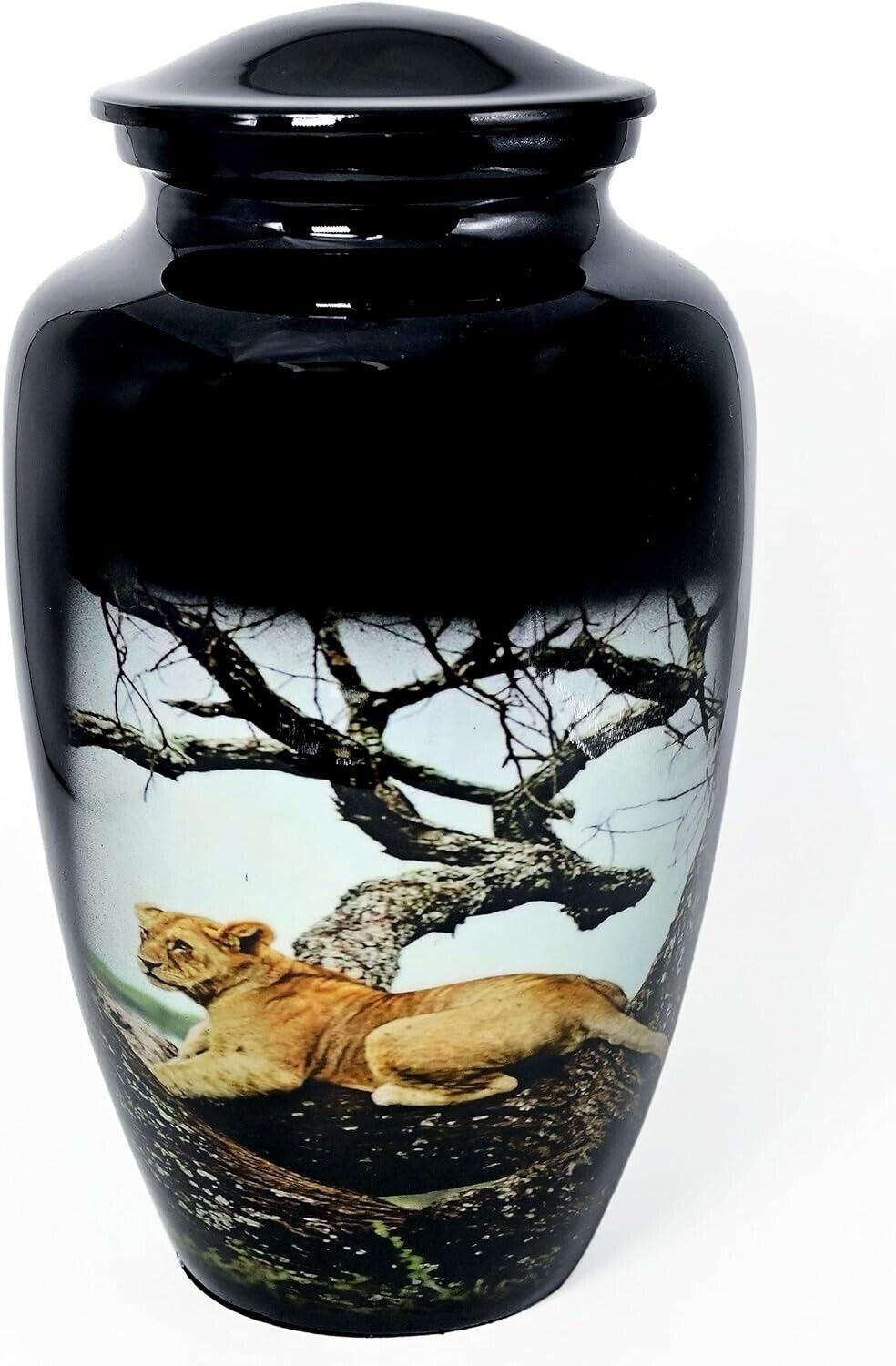 Tiger Cremation Urn 10 Inch Remains With Elegant Female & Male Funeral (Lioness)