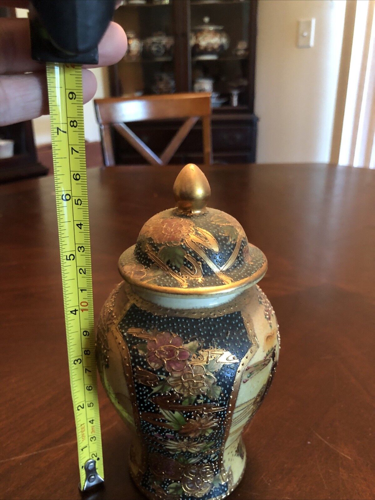 Vintage Royal Satsuma Hand Painted Miniature Vase 7”