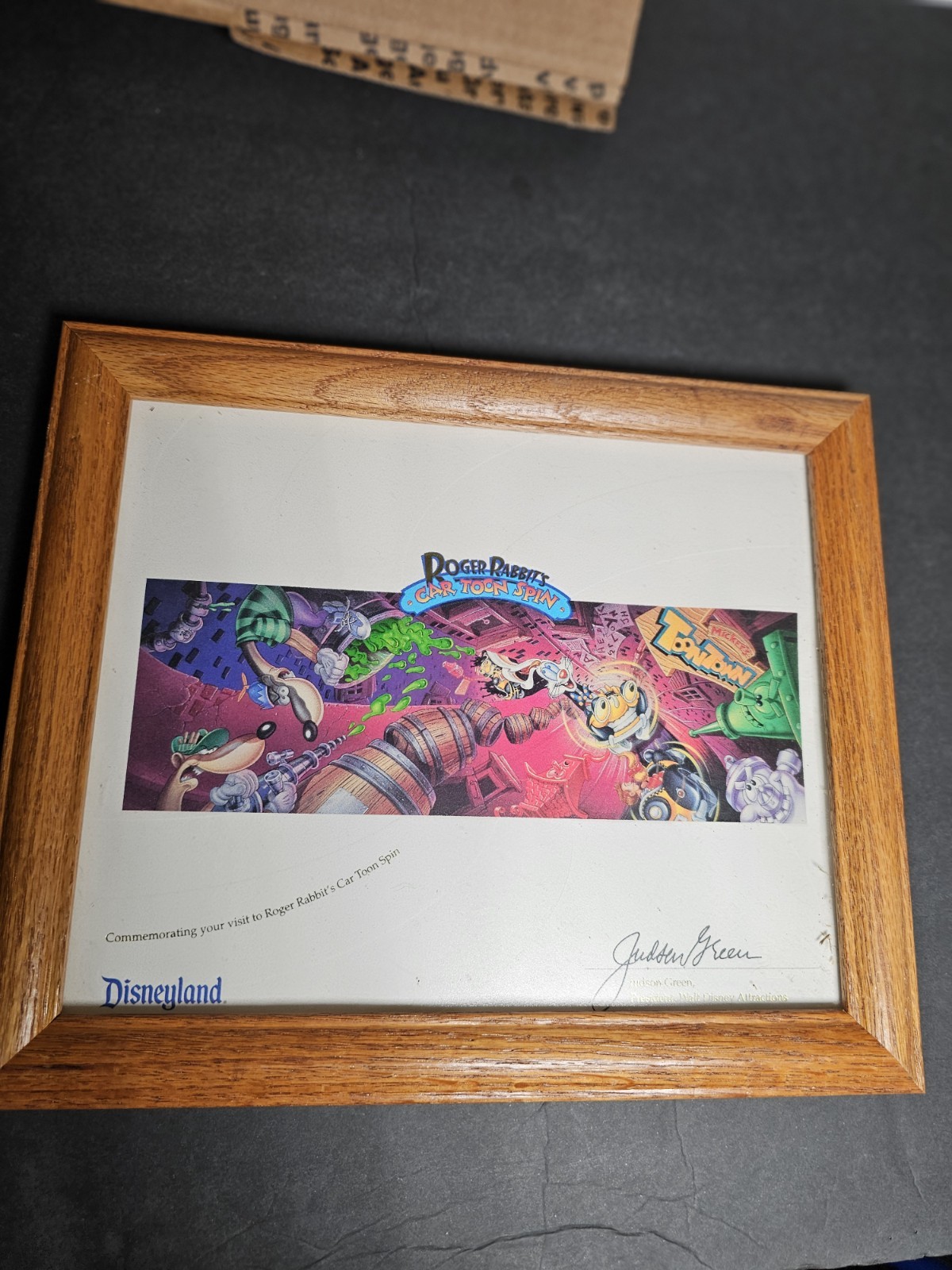 Disneyland Roger Rabbit's Cartoon Spin Commemorative Print (1994) Framed