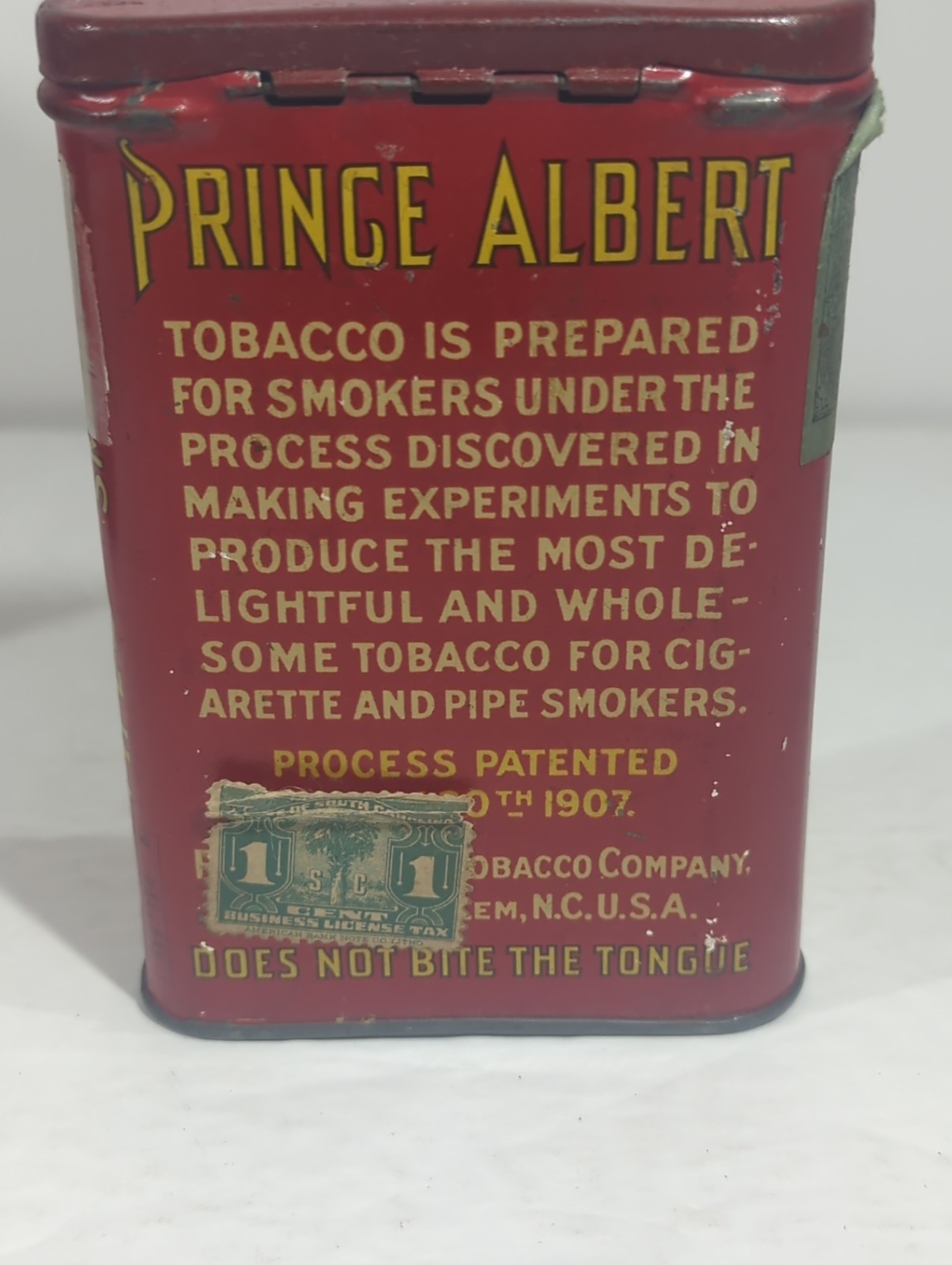 Vintage Prince Albert Crimp Cut Pipe Cigarette Tobacco Red Metal Pocket Tin Can