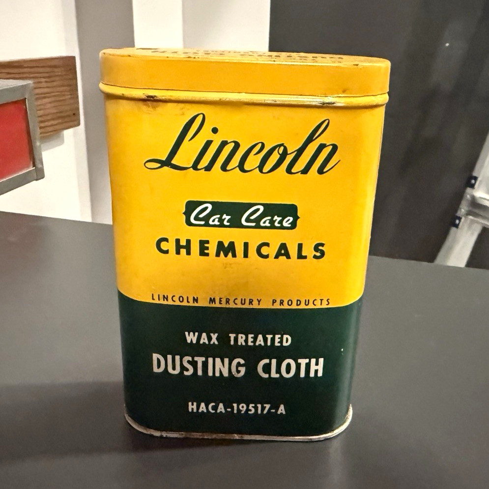 NOS Lincoln Car Care Wax Treated Dusting Cloth Advertising