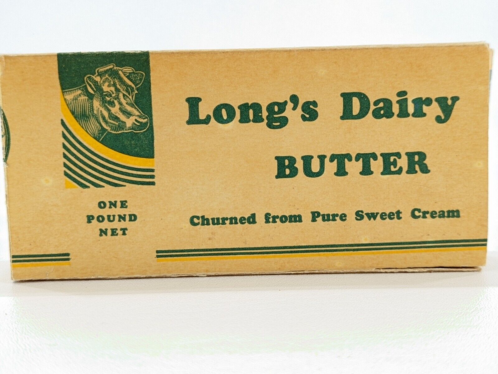 1938 Long's Dairy Butter Box Churned from Pure Sweet Cream