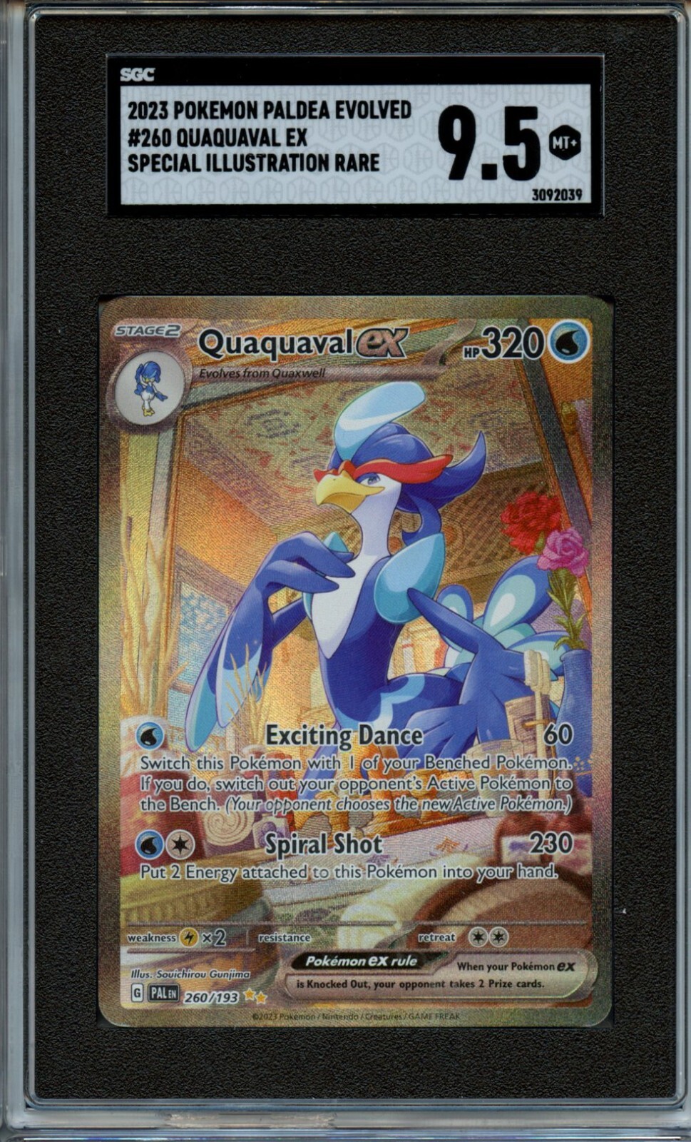 2023 Pokemon Quaquaval EX Special Illustration Rare SGC 9.5
