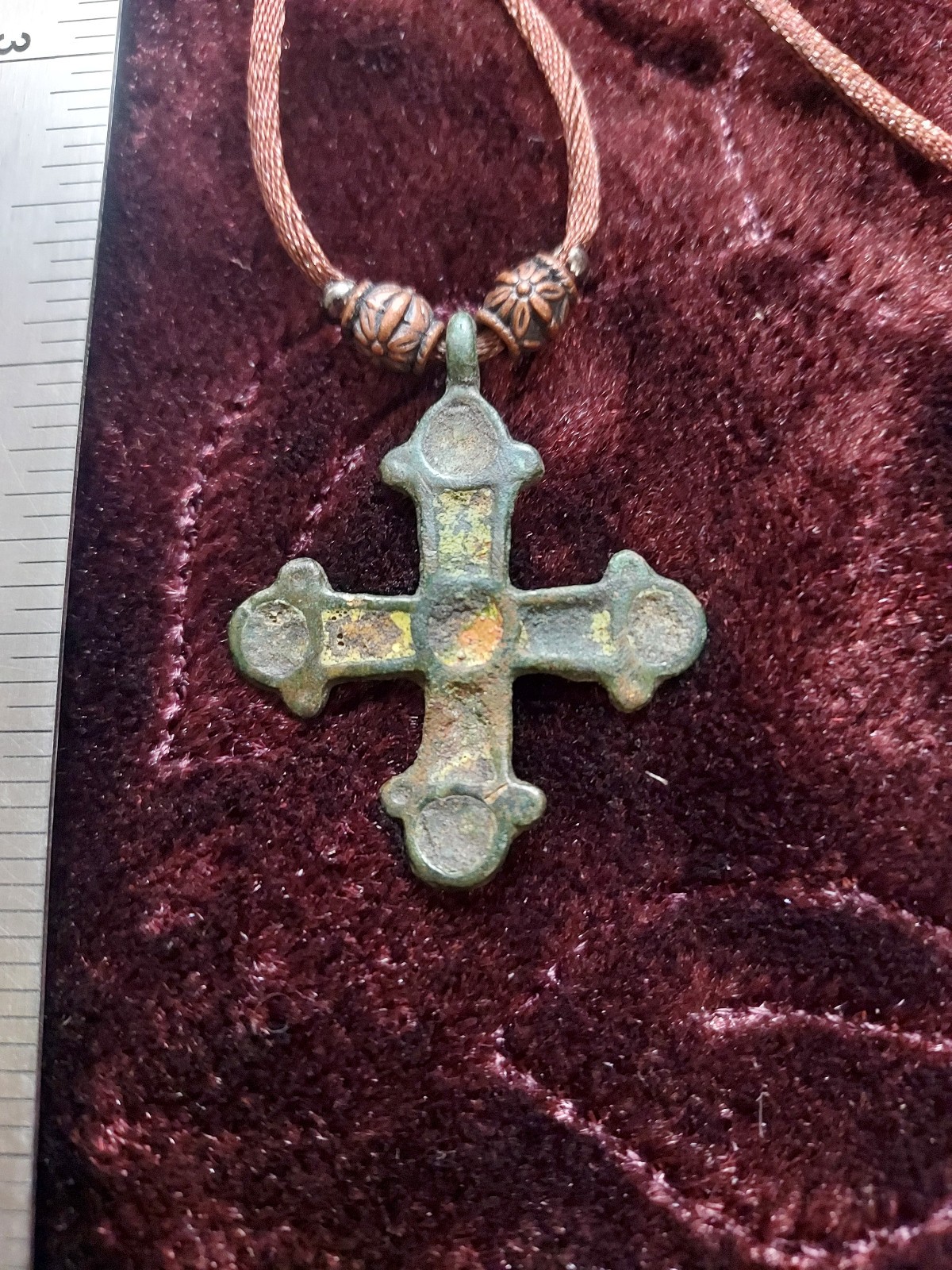 Antique Bronze Cross Pendant - 18th Century - Origin Latvia #027