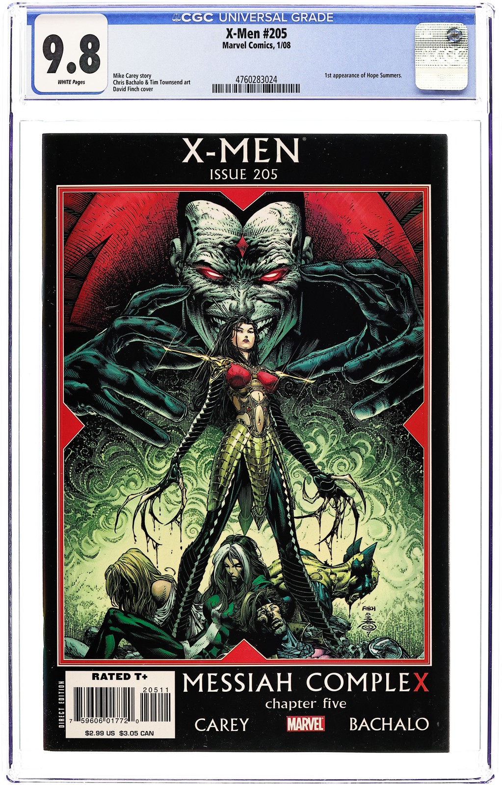 X-Men #205A Finch 1st Printing CGC 9.8 2007 4760283024 1st app. Hope Summers