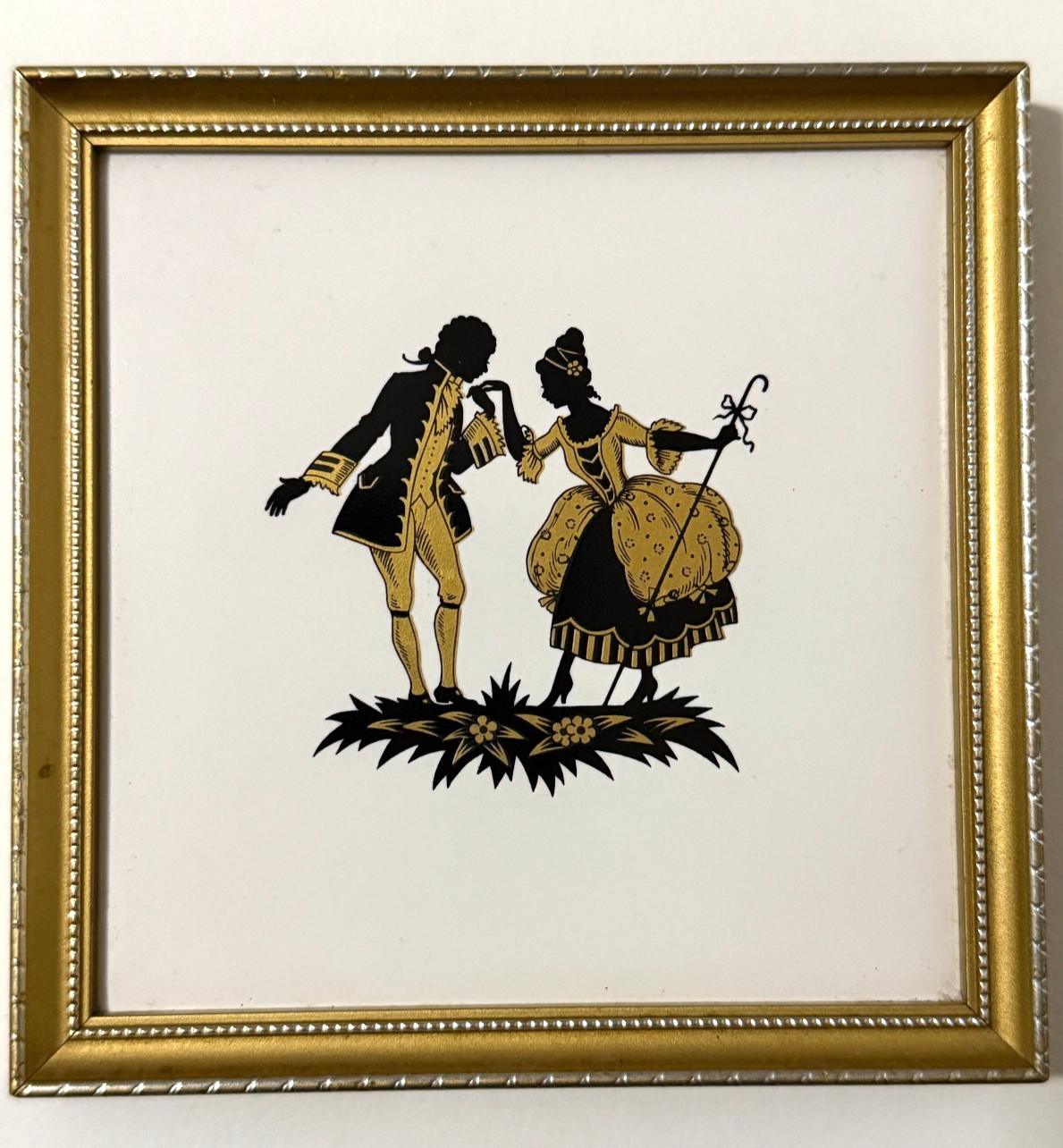 Vintage Stroud UK R J D Fine Art China Plaque Silhouette Wall Decor Rococco