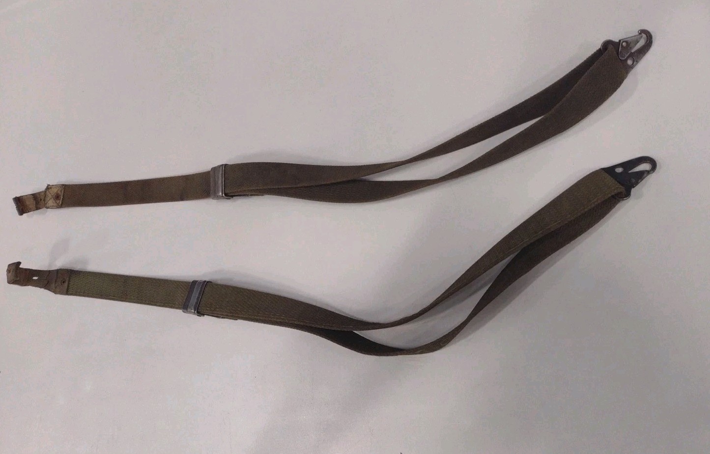 2 Rare Original German Cold War Military Rifle Sling Post WWII 2 Vintage Patina 