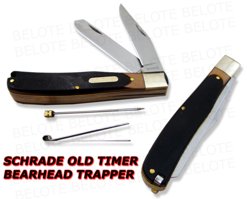 Schrade Old Timer DELRIN Bearhead Trapper 2-Blade 96OT