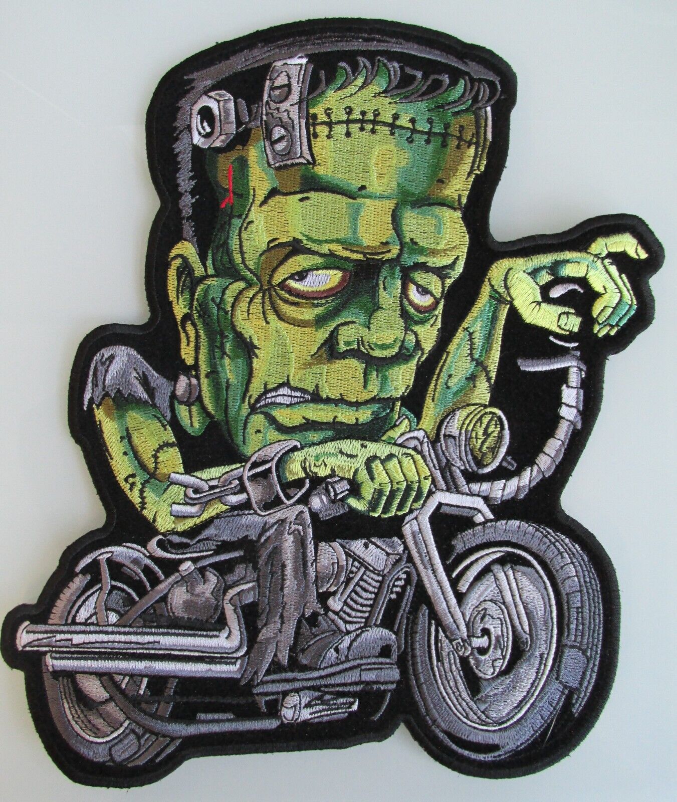 Frankie’s Sled Frankenstein's IRON ON Embroidered 10*8 INCH MC BIKER PATCH