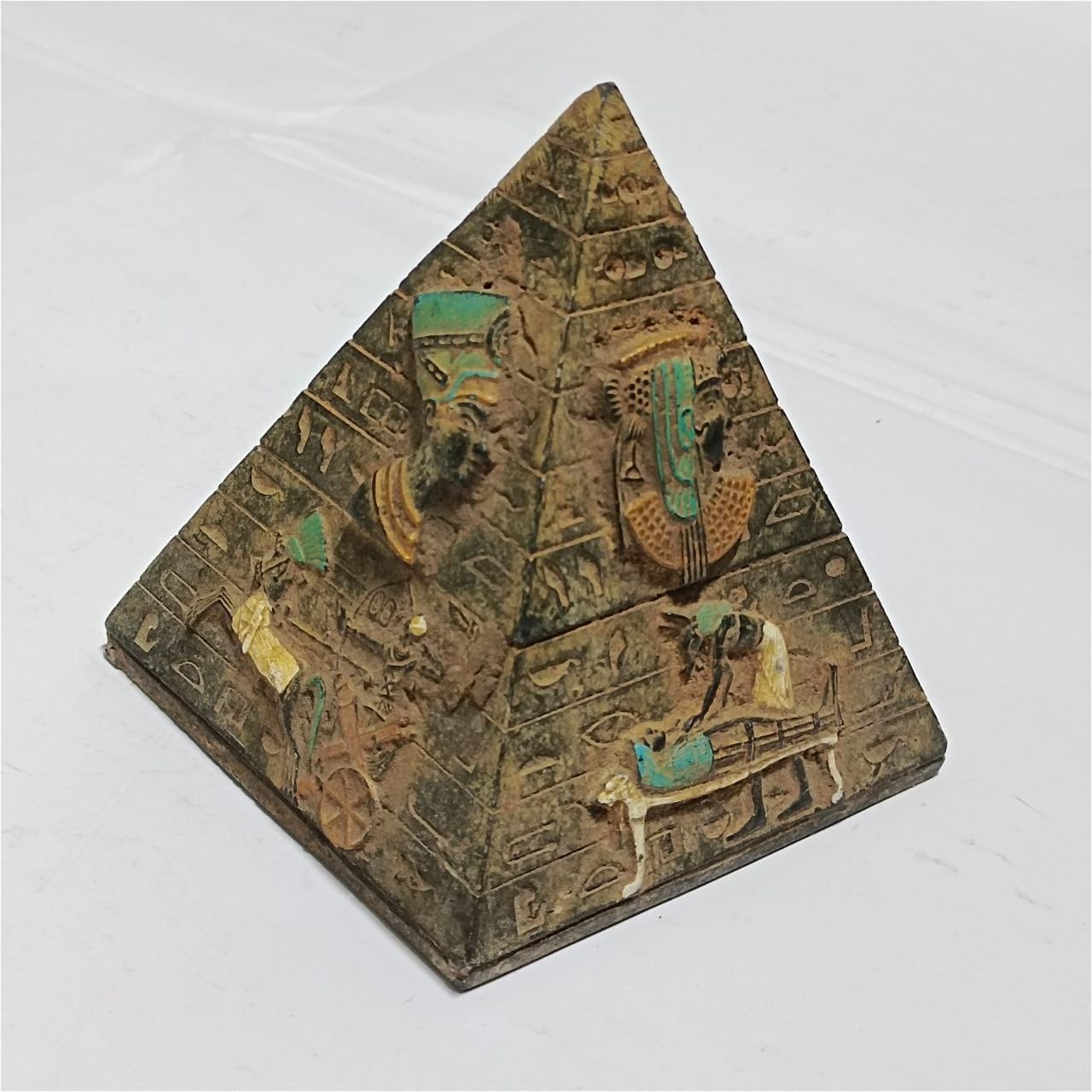 Handcrafted Egypt pyramid souvenir ancient pharaoh and camel relief design decor