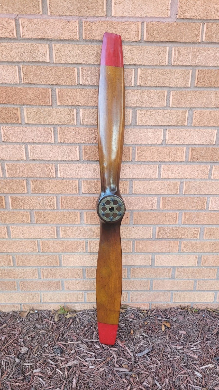 WWI Wood Replica Large Plane Airplane Propeller Prop Aviation Decor Red Tips 47