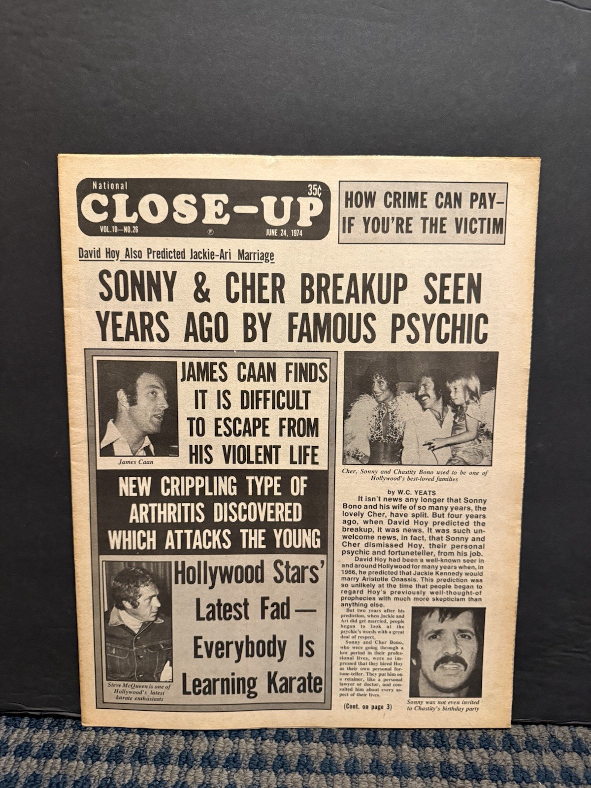 1974 June 24th National Close-Up Newspaper, James Caan, Sonny & Cher  (10U)