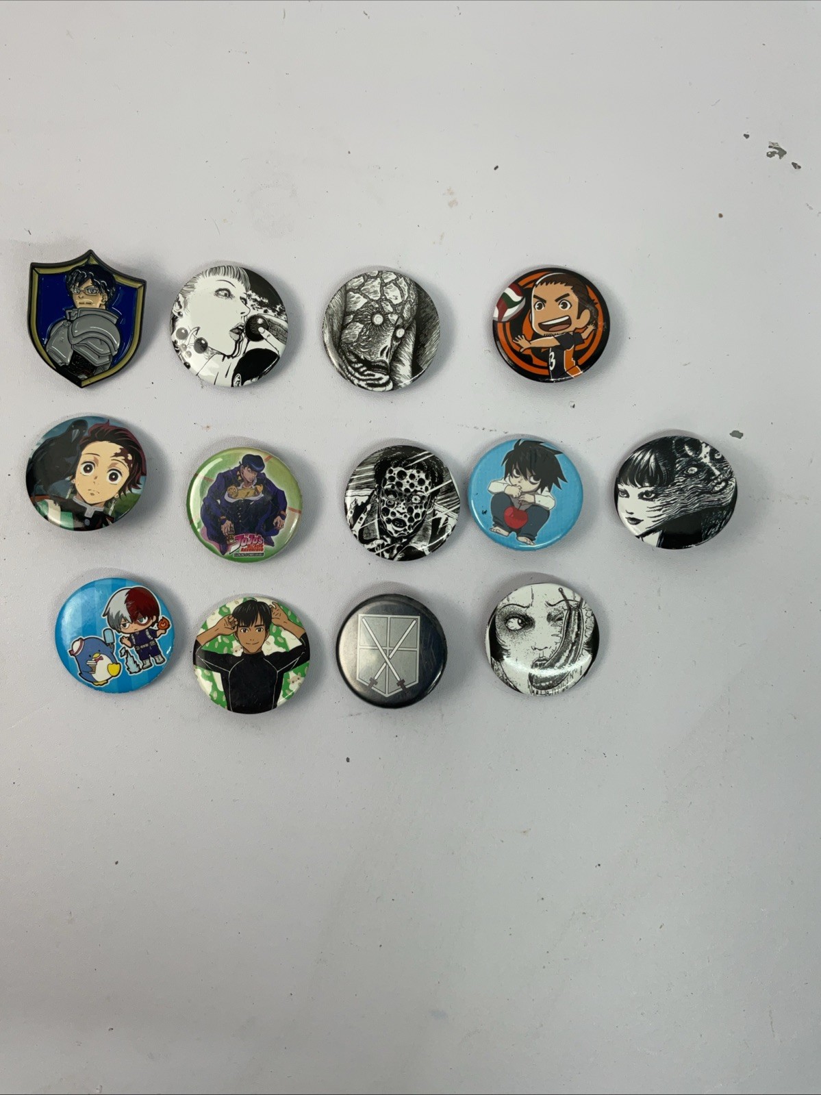 Various Assorted Anime Button Pins Lot 13 Total Must See