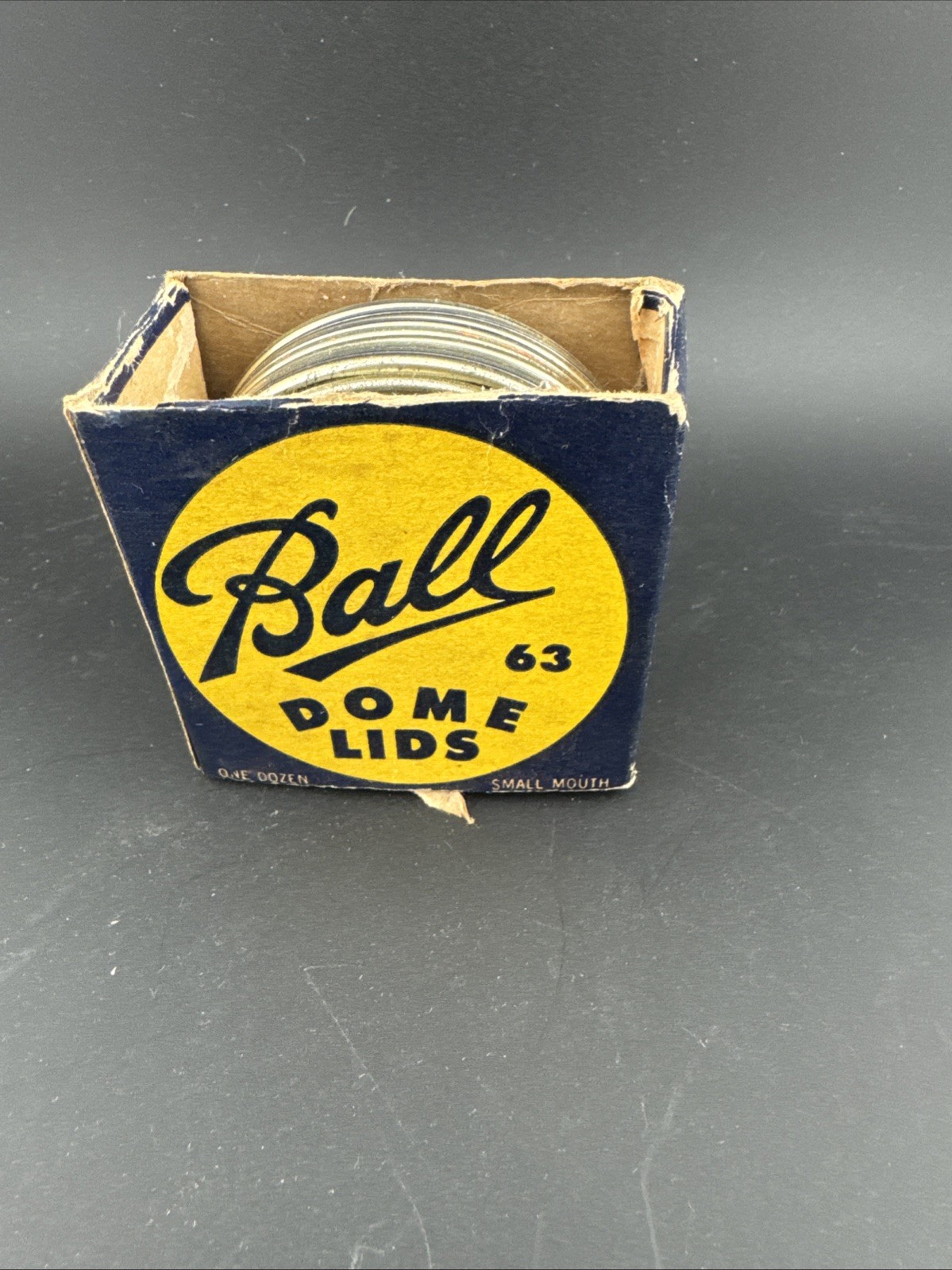 Ball Dome Lids. 63.  11 In Box. Vintage. Made In Muncie IN