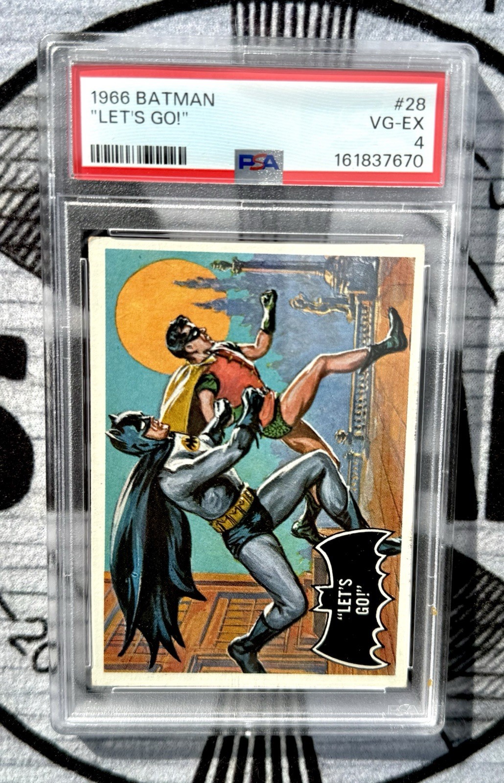 1966 Topps Batman #28 “Let’s Go” Vintage  Graded PSA 4 VG-EX Black Bat Series