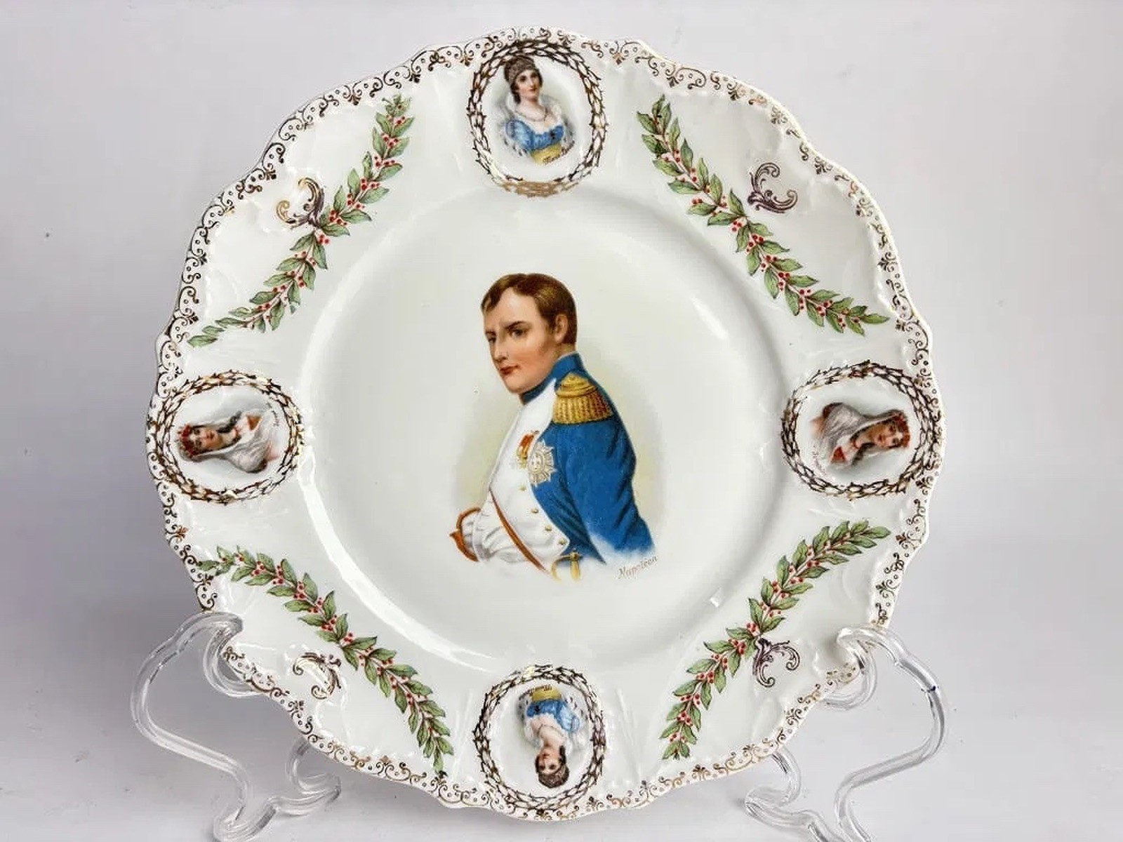 Antique Antique Prov Saxe Erdmann Schlegelmilch Germany Napoleon Cake Plate 8