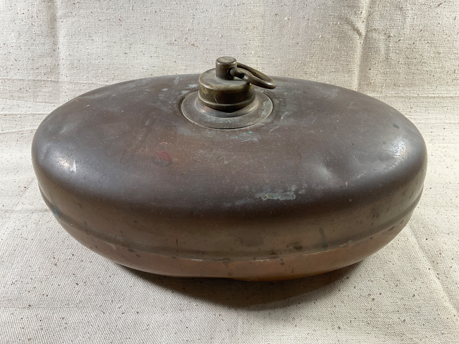 Vintage Antique Rein Kupfer Spazial Bed Foot Warmer Copper & Brass