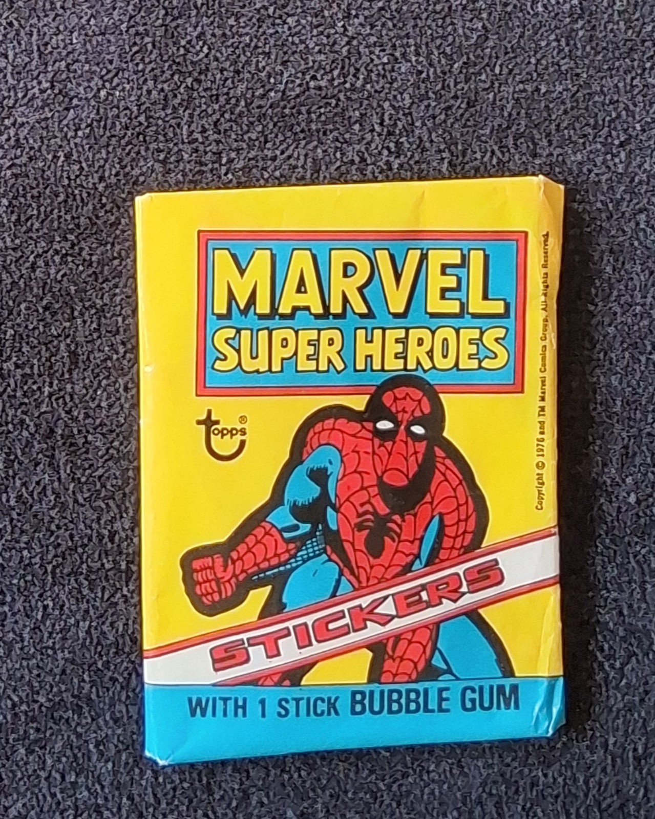 1976 Topps MARVEL SUPER HEROES STICKERS Unopened Wax Pack - Possible Dr Doom