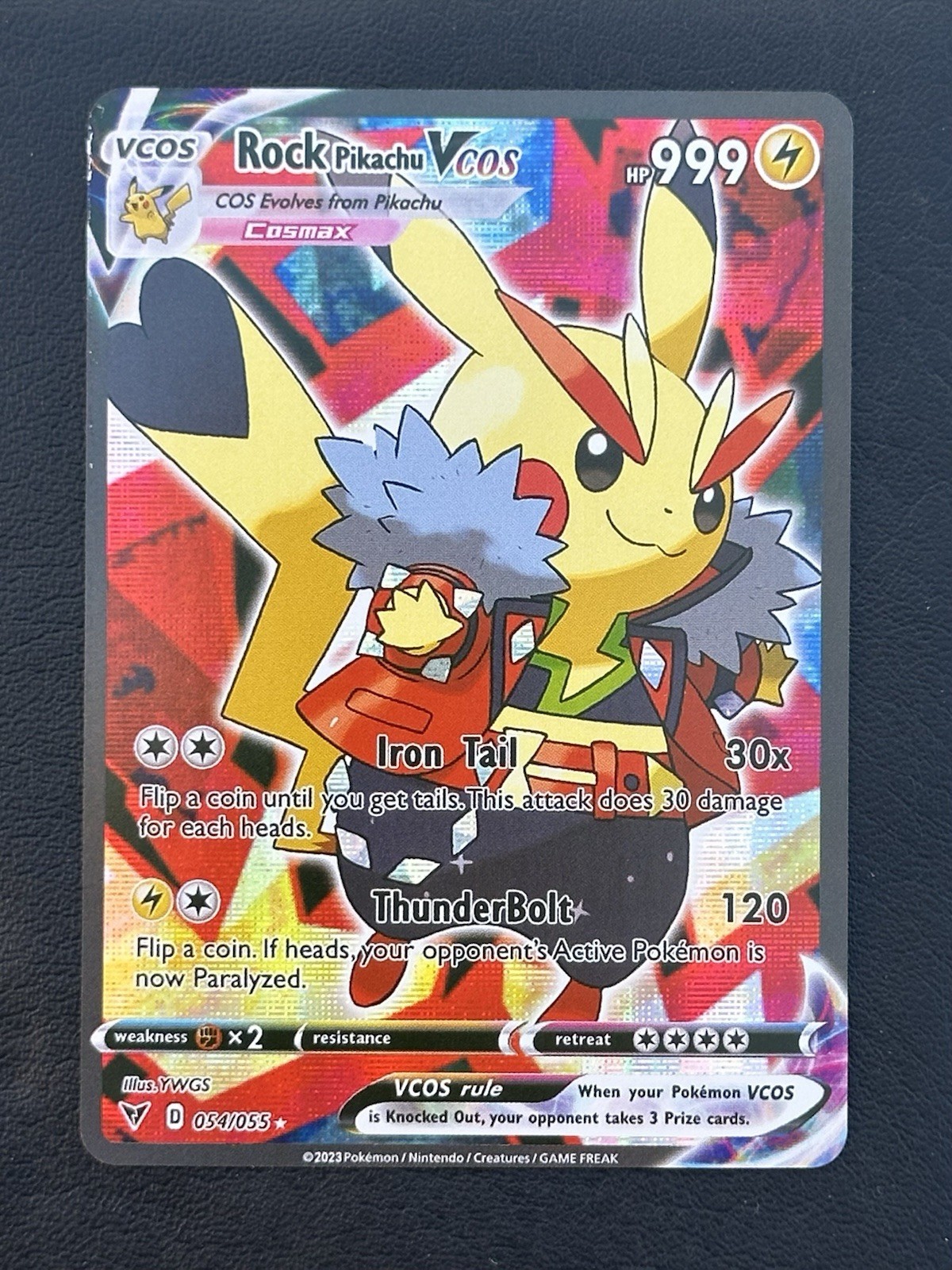 Pokemon Cosplay Pikachu Rock Star Holo Anime Custom Fan Art Card