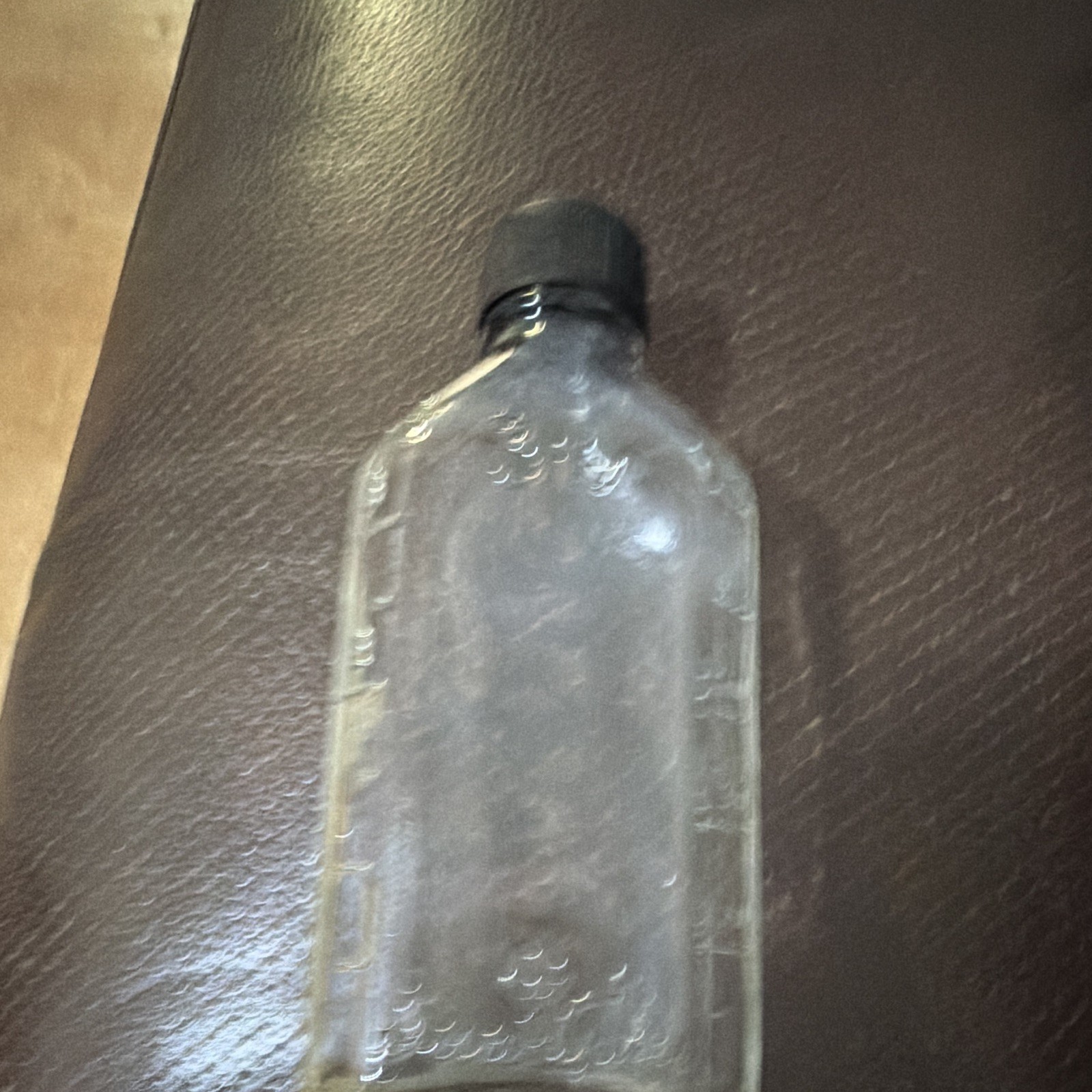 San-i-glas Clear Glass 2 oz Medicine Bottle with Black Screw Cap