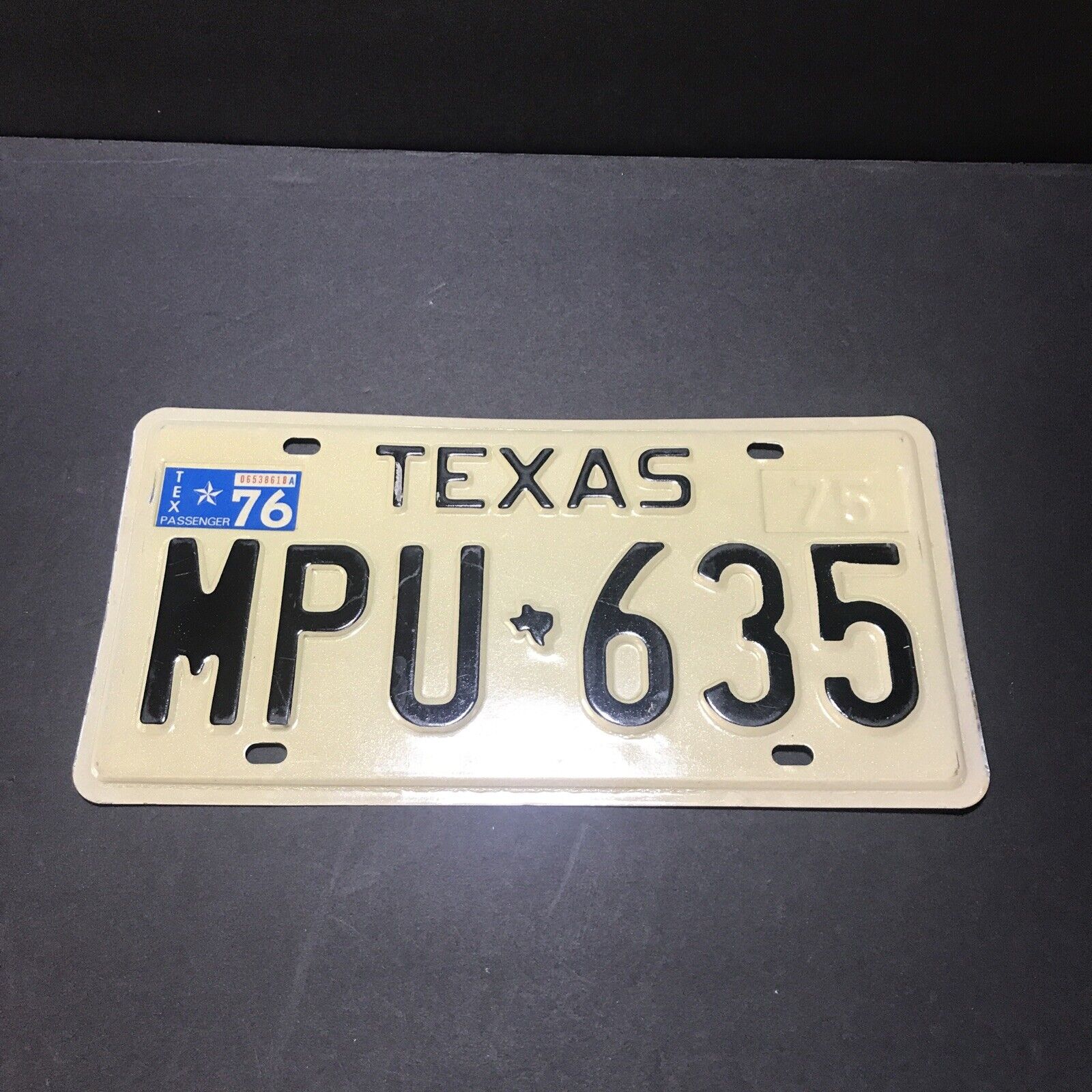 Vintage 1976 Texas License Plate MPU635