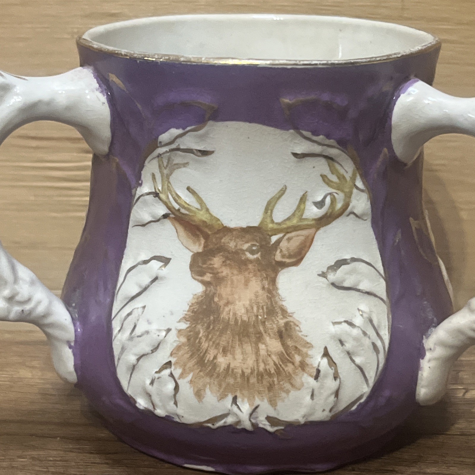 Antique 1899 BPOE Elks Fraternal Shaving Mug  Gold Gilt  Allegeny PA ,Toronto Oh
