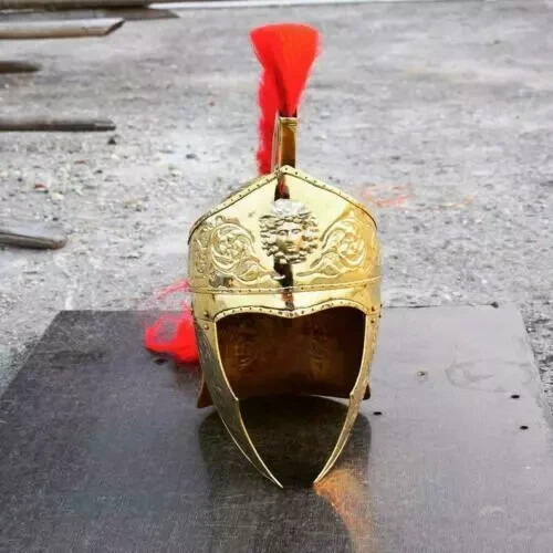 Roman Praetorian Helmet, Armor Steel roman helmet Brass Plating helmet Wit Plume Roman Praetorian Helmet, Armor Steel roman helmet Brass Plating helmet Wit Plume