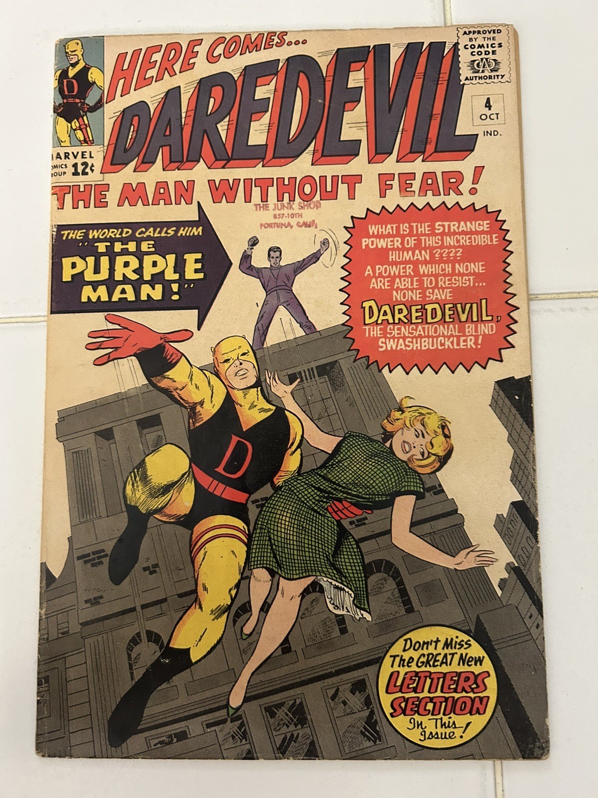 Daredevil #4 (1964) 1st App Origin Purple Man Stan Lee Silver Age Key Mid-grade