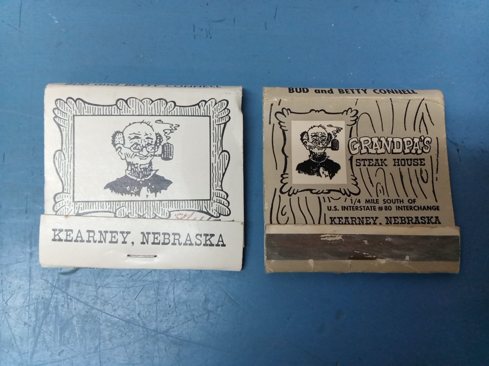 Lot Of 2 Grandpas Steakhouse Vintage Matchbooks (LL)