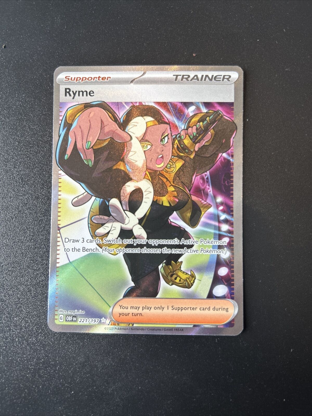 Ryme Full Art Trainer Pokemon Card - 221/197 Obsidian Flames